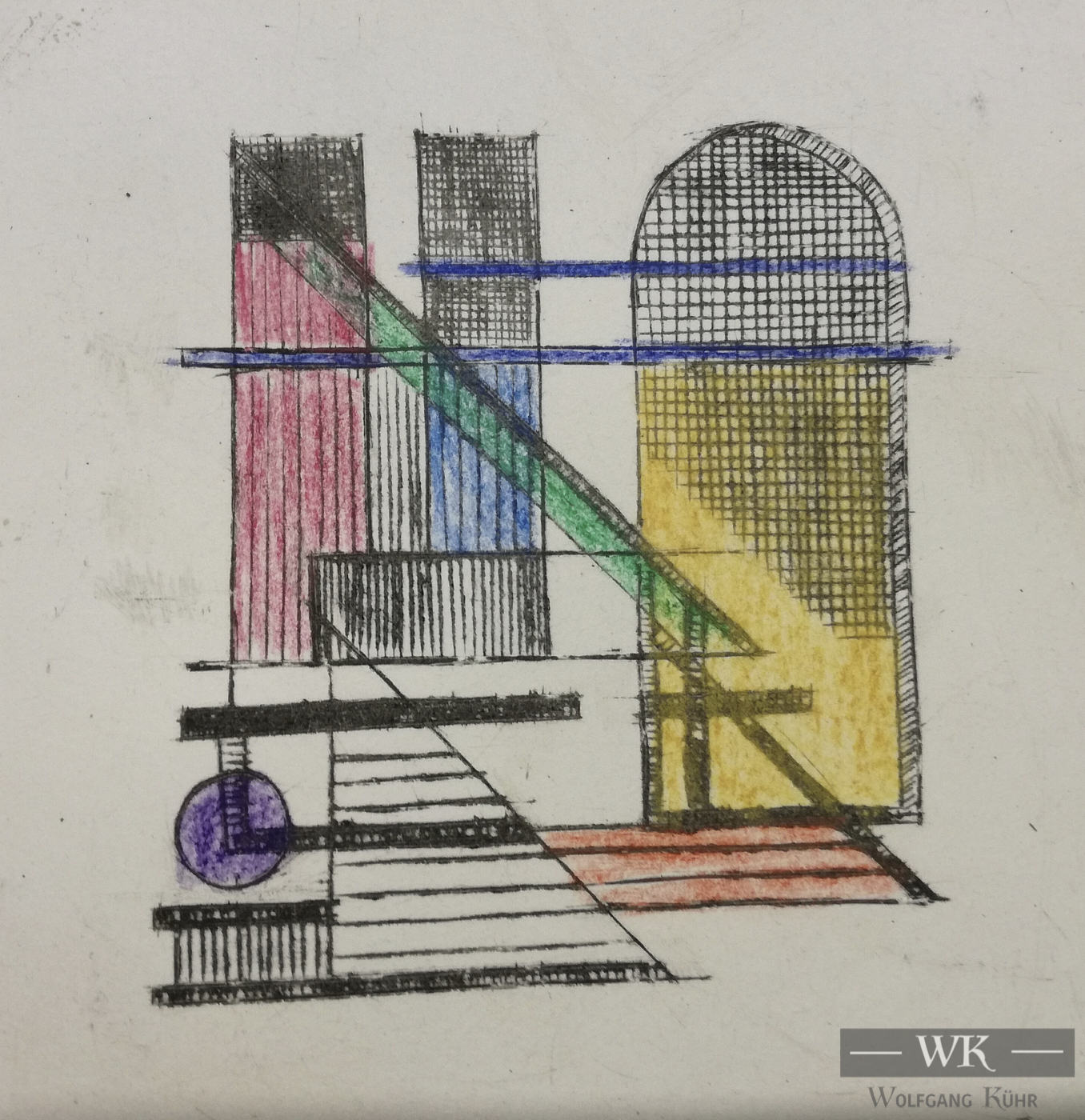 DZ32 – „Ohne Titel“ 10×10 I colorierter Kupferstich (2003)
