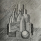 DZ38 – „Stilleben mit Flaschen“ 15×20 I Radierung (2004)