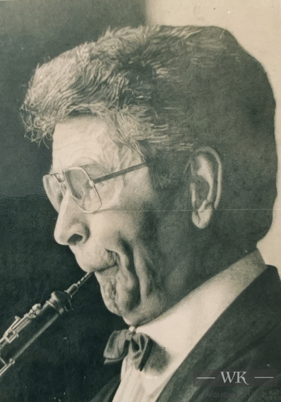 P06 – "Oboenspieler" 37x52cm I Bleistift auf Karton (1998)