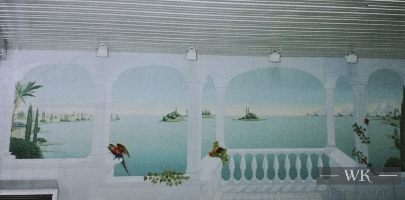 W35 – „Trompe-l’œil“ 600×240 I Öl auf Spachtelputz (2006)