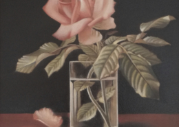 W48 – "Stilleben mit Rose“ 40×50 I Öl auf Leinwand (2017)