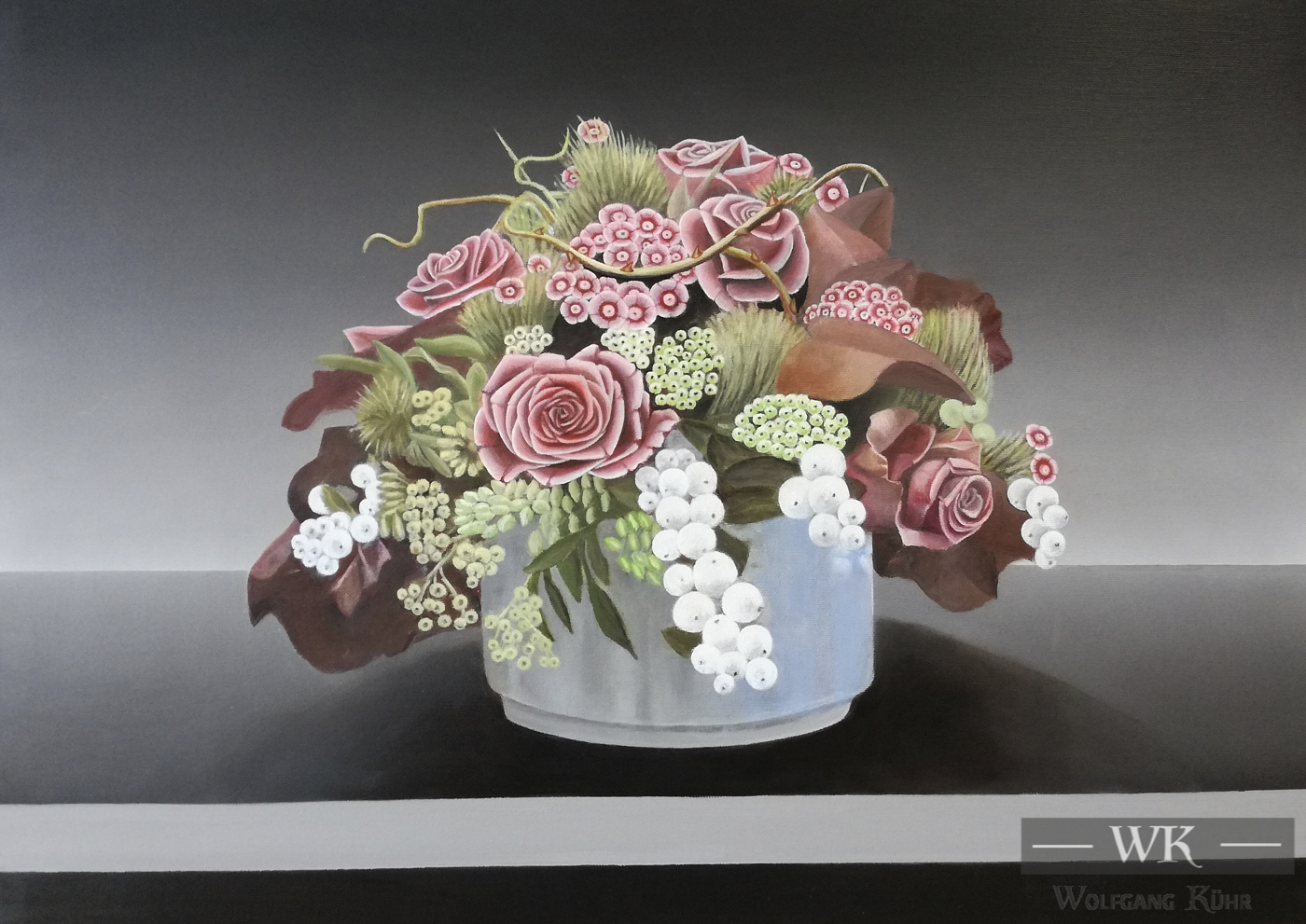 W49 – "Stilleben mit Blumen 1“ 70×50 I Öl auf Leinwand (2018)